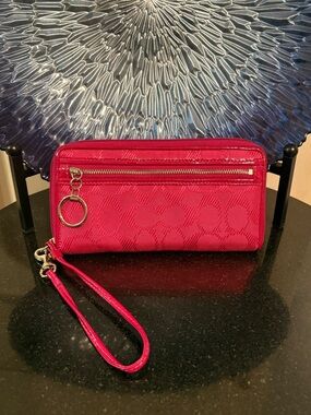Coach Hot Pink Long Zip Wallet/Wristlet